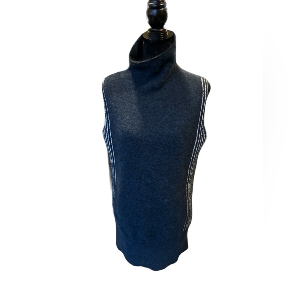 TSESAY by TSE Wool Blend Blue Sleeveless Tunic Sweater Women's Size Medium